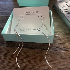 Long dangle silver celebration earrings